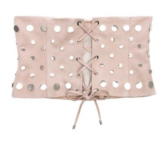 Understated Leather Ultimate for FWRD Studded Suede Lace-Up Corset Belt main image 5